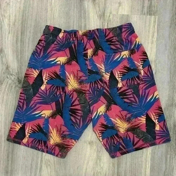 RF Brand Men’s 80s Inspired Retro Print Terry Drawstring Leisure Shorts Size M - Picture 3 of 7